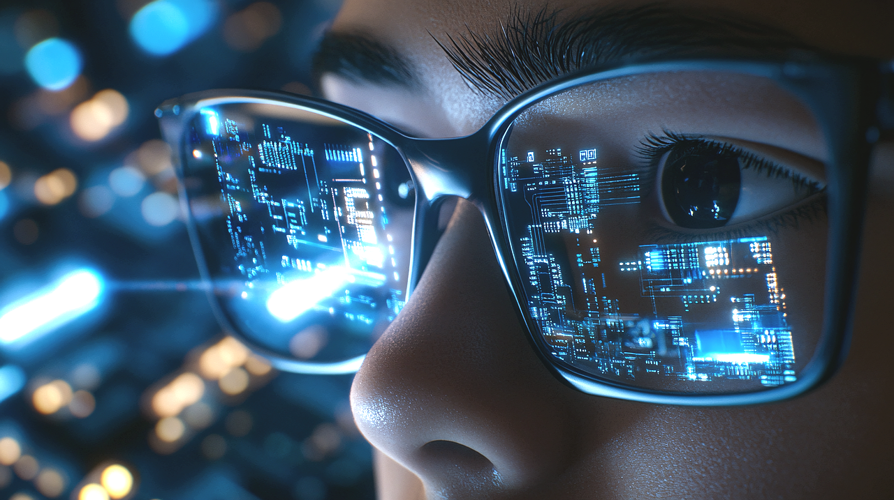 tech savvy girl with glasses